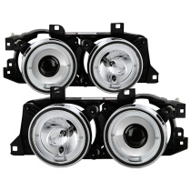 BMW E34 89-94 / BMW E32 88-92 Strålkastare Projektor - (Passar ej 750) - LED Halo - Krom Spyder Auto